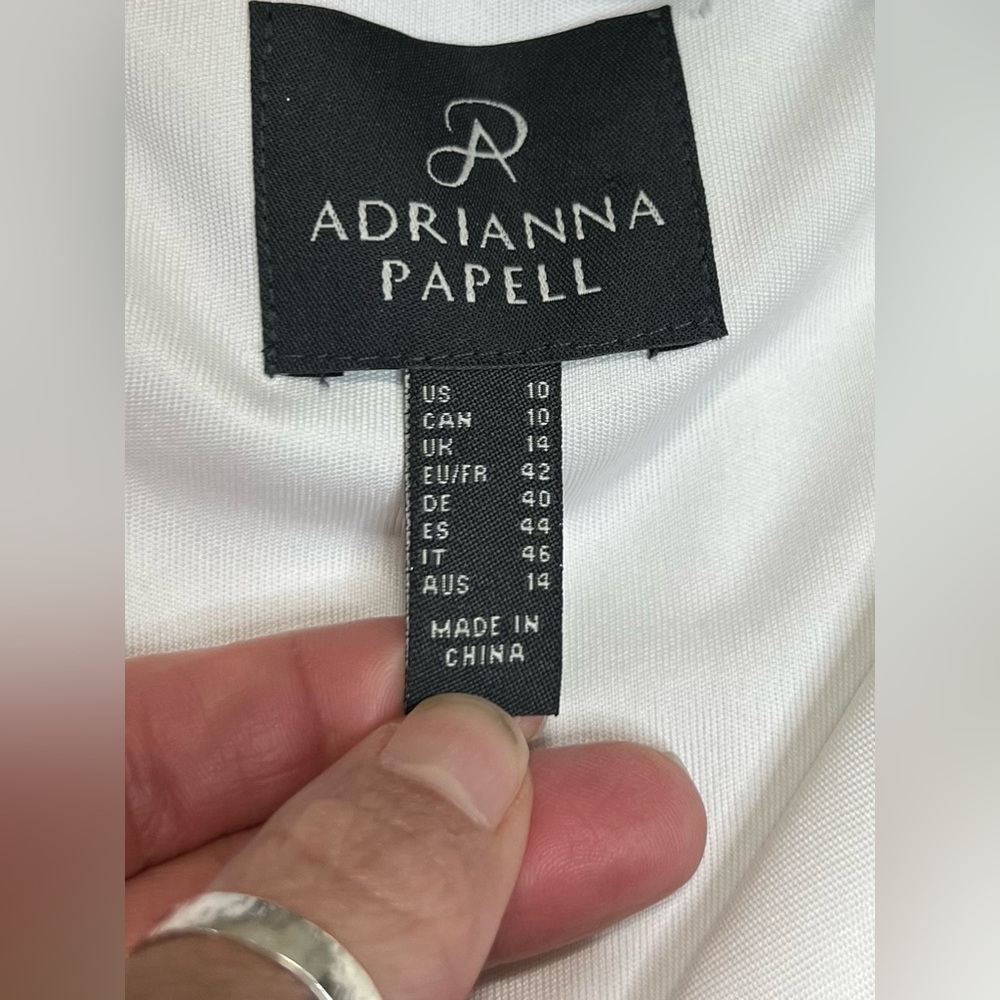 NWT Adrianna Papell Elegant Ivory Chiffon Sleeveless Maxi Dress Boho Vacation - Picture 10 of 15